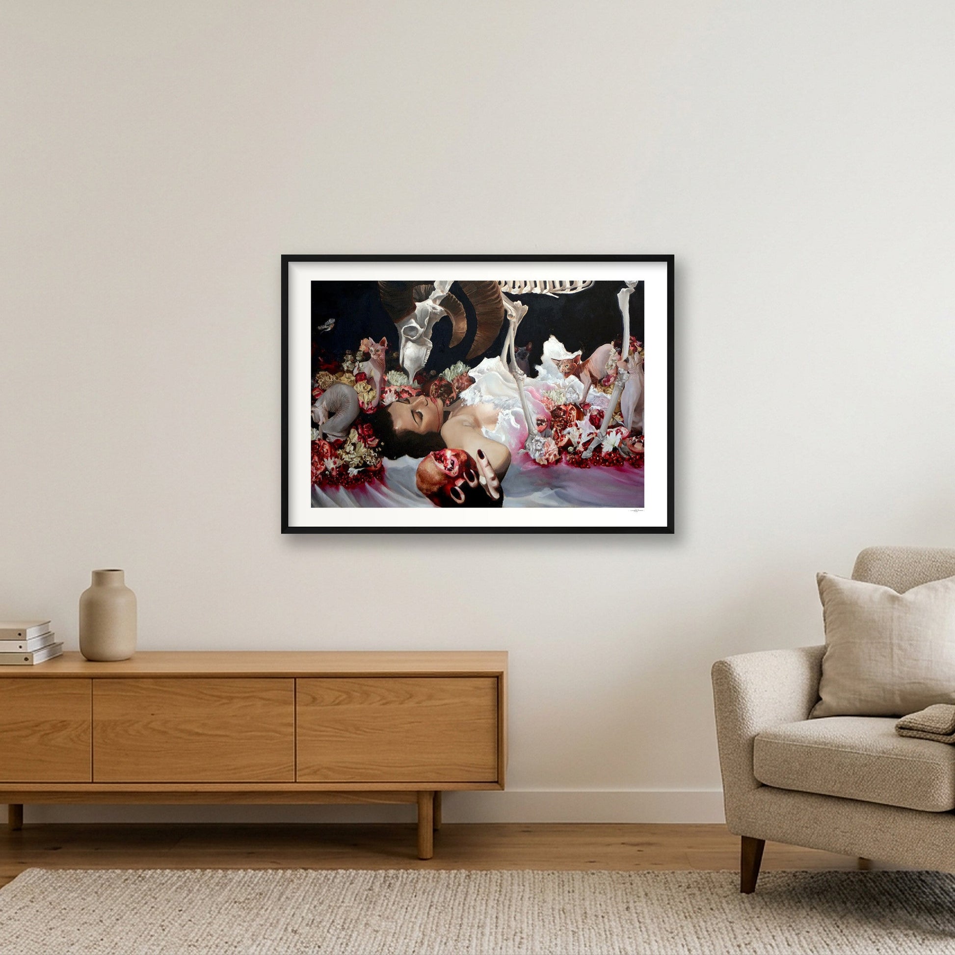 Persephone's Sacrifice print — 100×70cm, 39×28" Black Frame