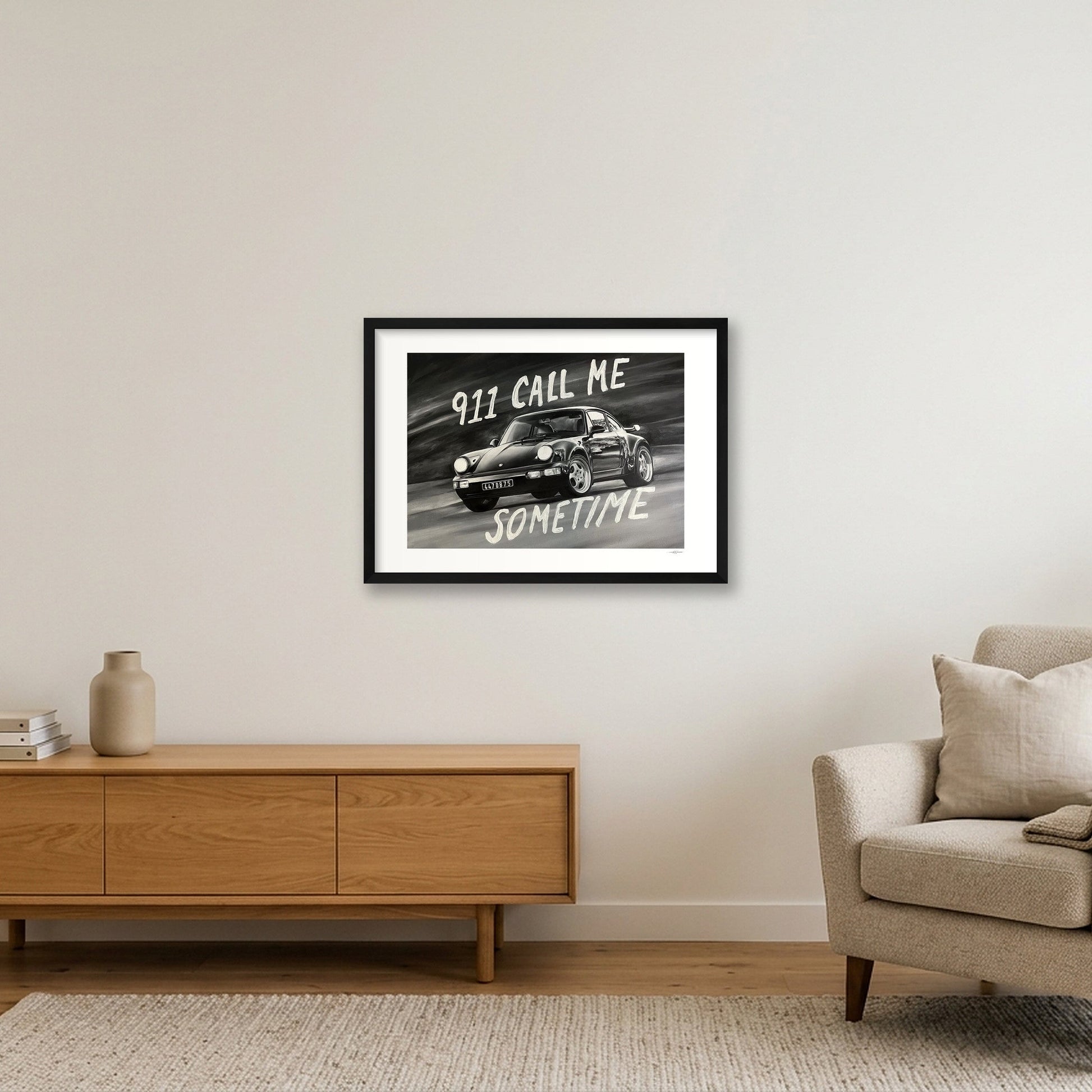 Porsche 911 — 59×42cm, 23×17" Black Frame