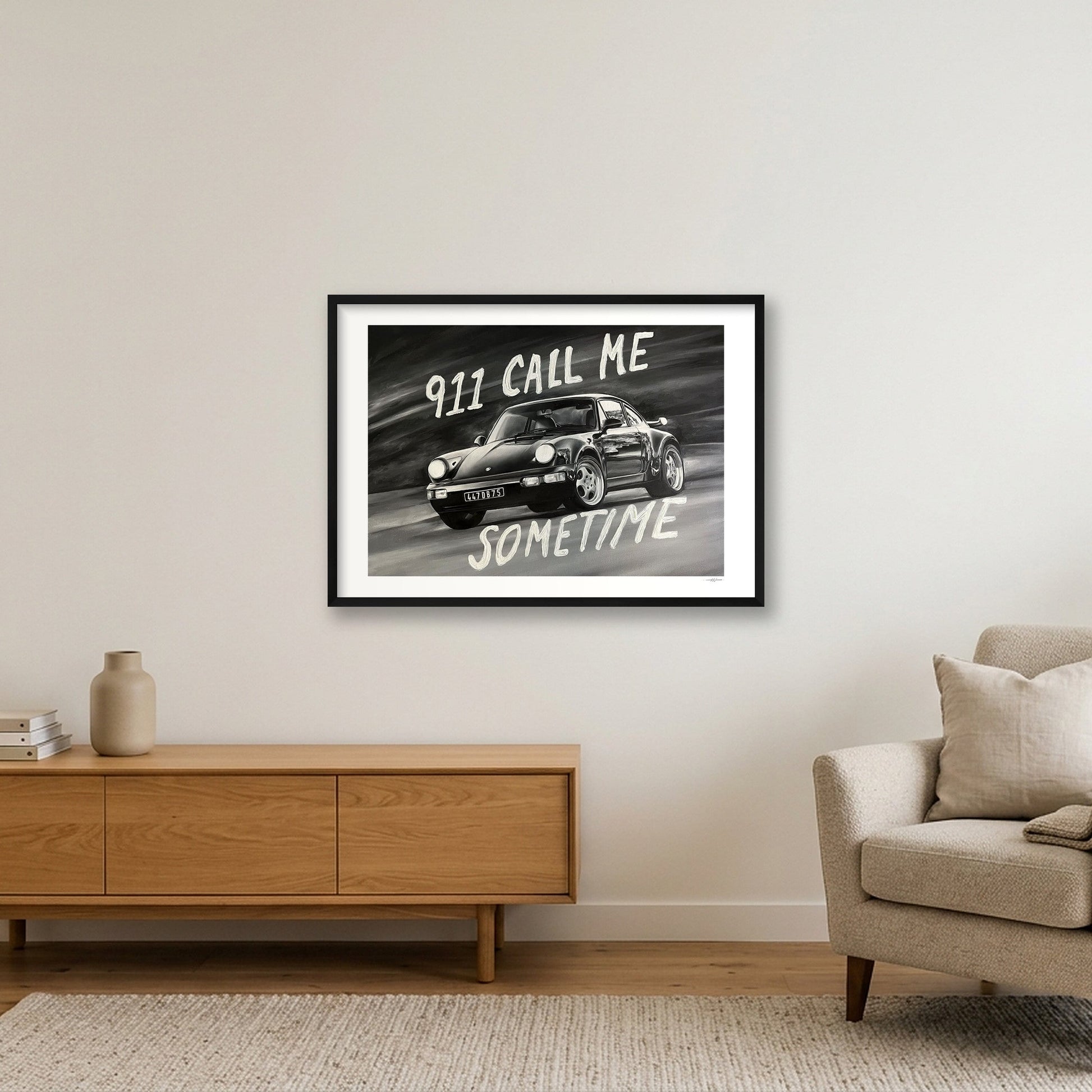 Porsche 911 — 84×59cm, 33×23" Black Frame